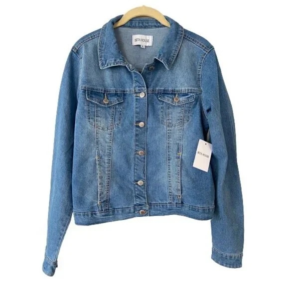 Beta House Classic Vintage Women Denim Jackets Light Blue Size XL - Picture 4 of 10
